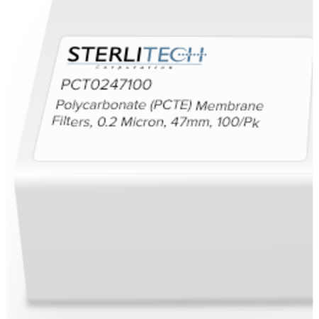 STERLITECH Polycarbonate (PCTE) Membrane Filters, 0.2 Micron, 47mm, PK100 PCT0247100